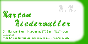 marton niedermuller business card